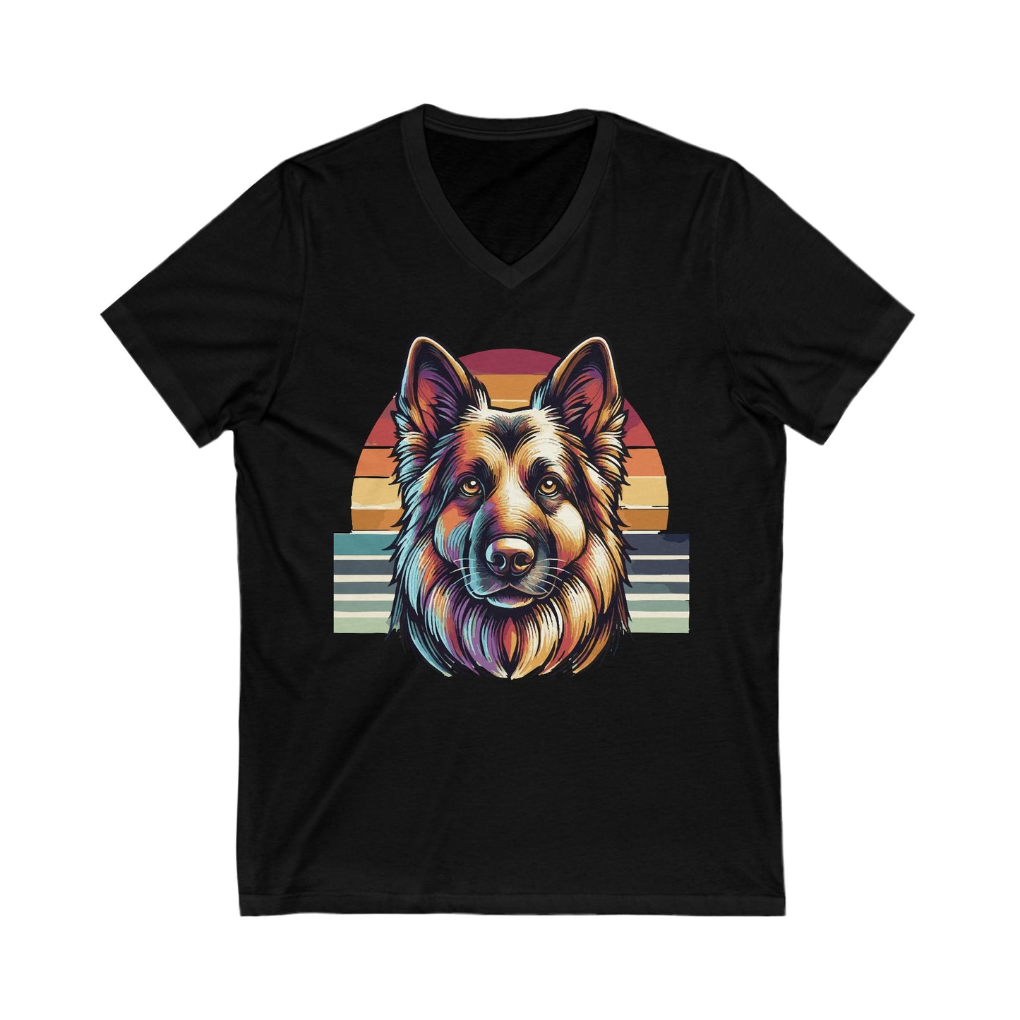 ๐พ German Shepherd Retro V-Neck Tee