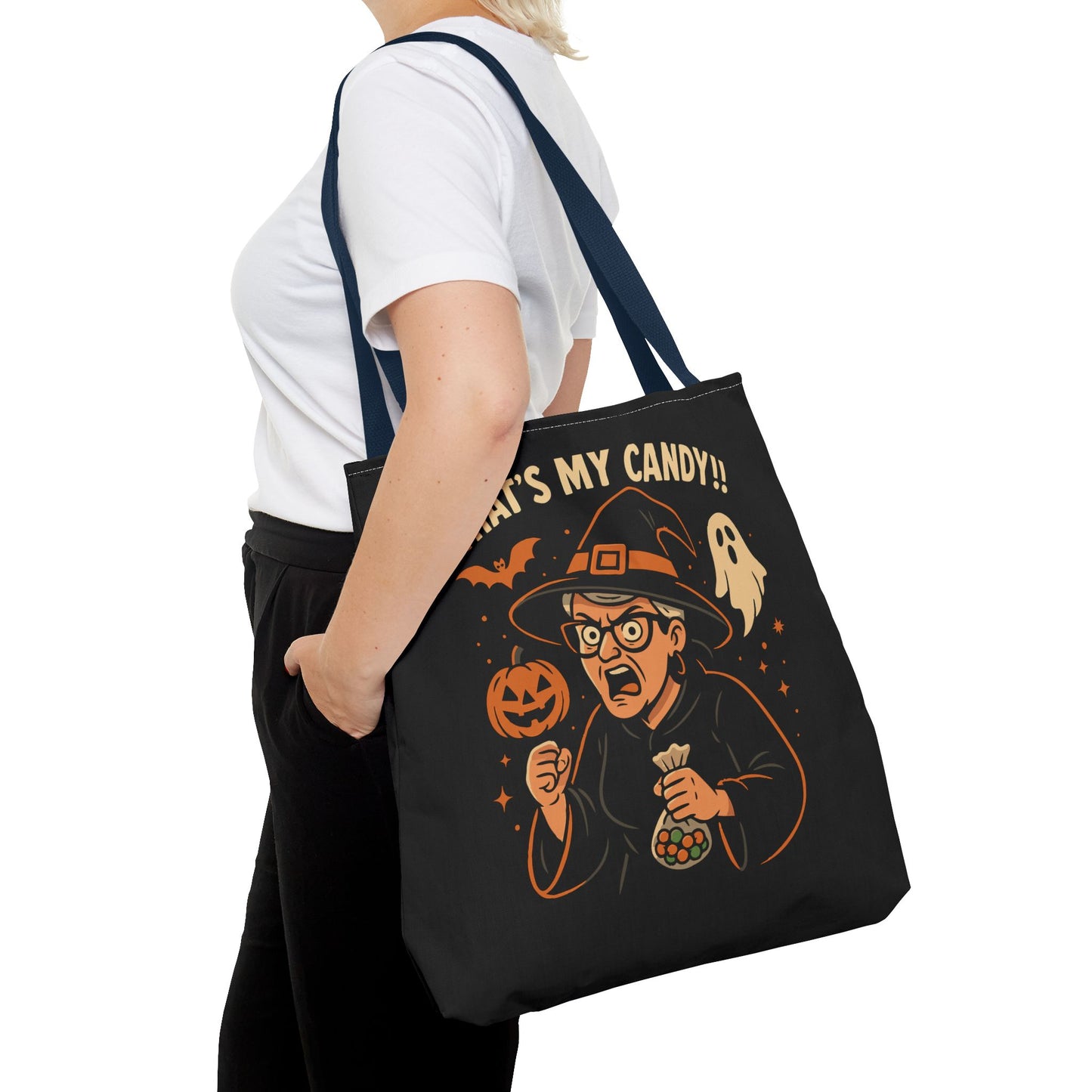 Halloween Witch Tote Bag, Trick or Treat Bag, Spooky Gift, Candy Collector Tote, Fall Shopping Bag, Funny Witch named Karen