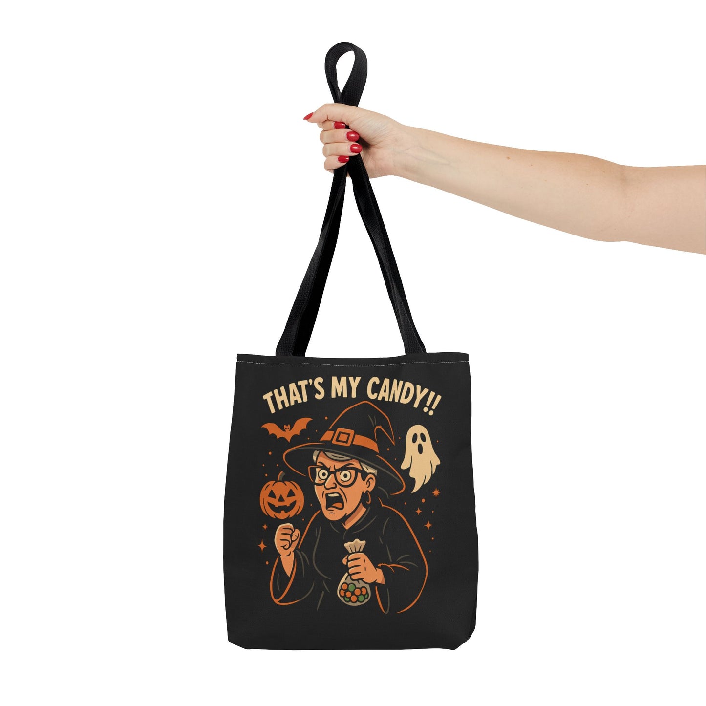 Halloween Witch Tote Bag, Trick or Treat Bag, Spooky Gift, Candy Collector Tote, Fall Shopping Bag, Funny Witch named Karen
