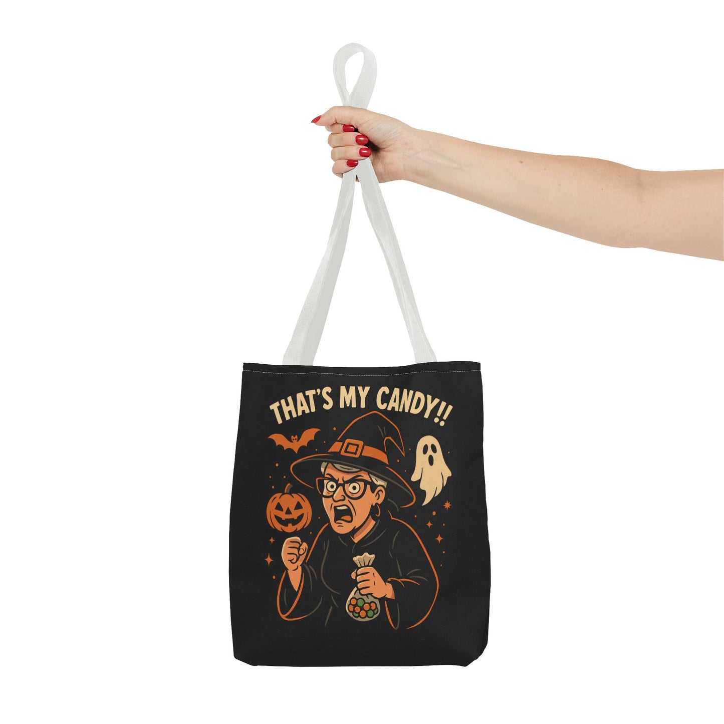 Halloween Witch Tote Bag, Trick or Treat Bag, Spooky Gift, Candy Collector Tote, Fall Shopping Bag, Funny Witch named Karen
