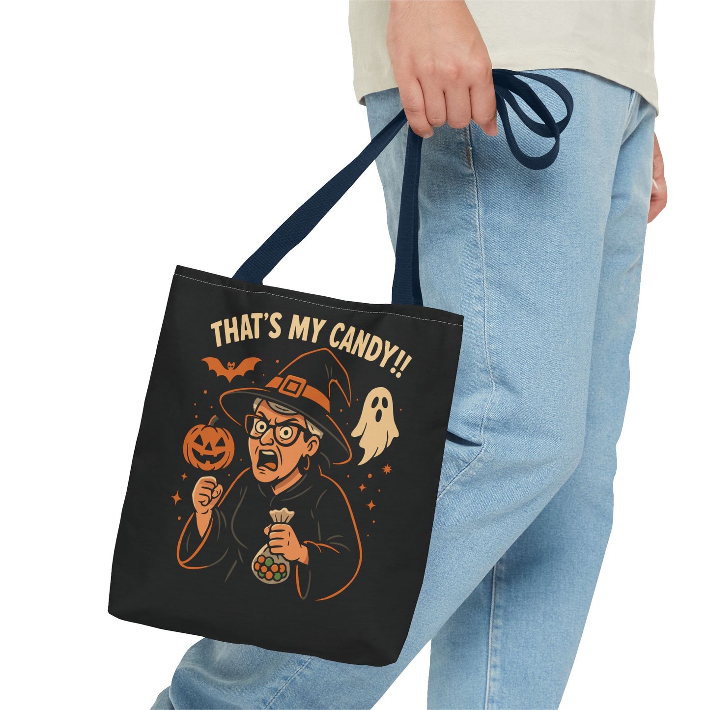Halloween Witch Tote Bag, Trick or Treat Bag, Spooky Gift, Candy Collector Tote, Fall Shopping Bag, Funny Witch named Karen