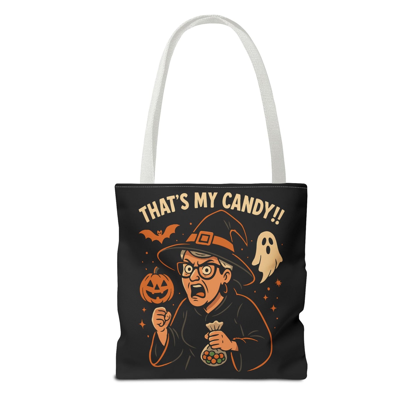 Halloween Witch Tote Bag, Trick or Treat Bag, Spooky Gift, Candy Collector Tote, Fall Shopping Bag, Funny Witch named Karen