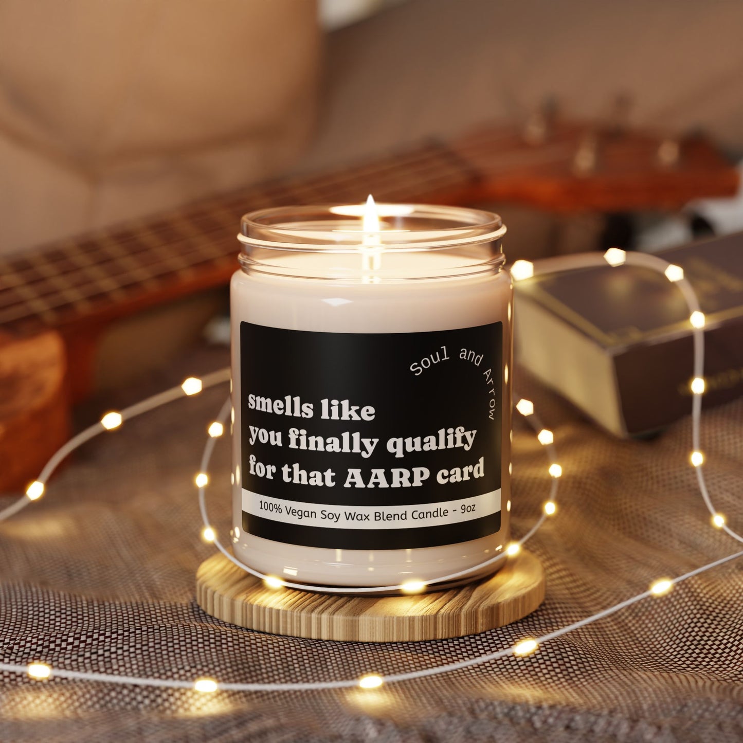 Soy Candle Gift, Funny AARP Card Gift, Cozy Home Decor, Birthday, Milestone Celebration, Relaxation