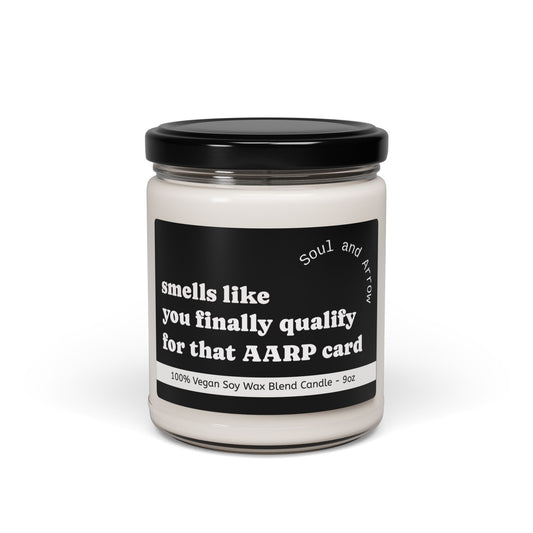 Soy Candle Gift, Funny AARP Card Gift, Cozy Home Decor, Birthday, Milestone Celebration, Relaxation