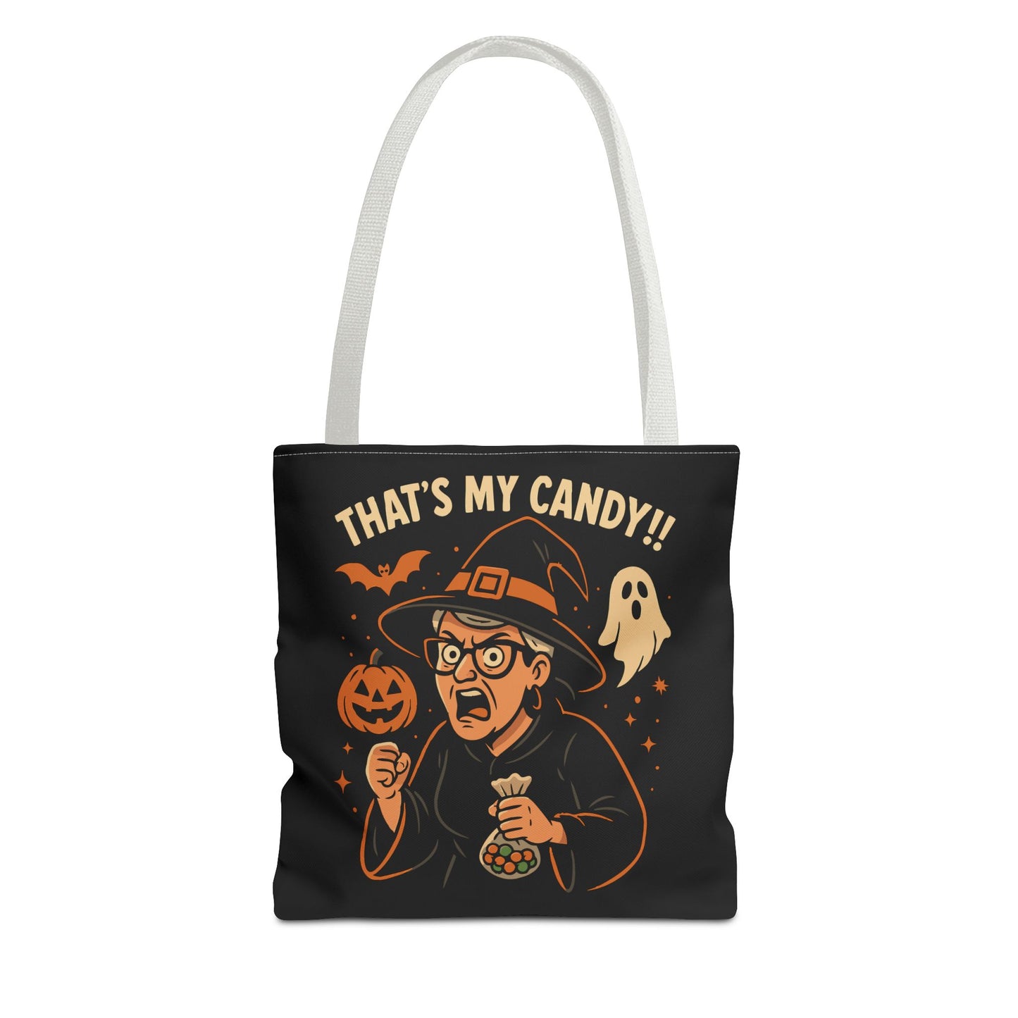 Halloween Witch Tote Bag, Trick or Treat Bag, Spooky Gift, Candy Collector Tote, Fall Shopping Bag, Funny Witch named Karen