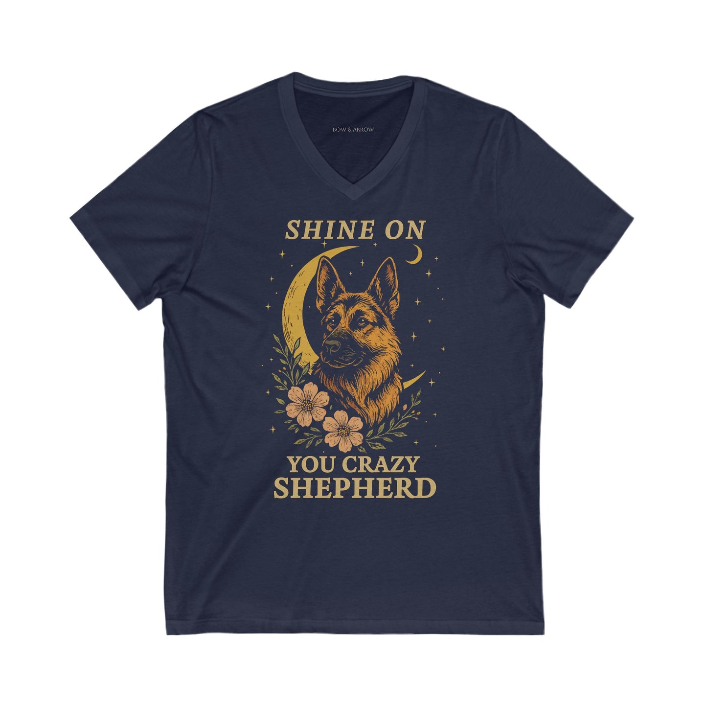 🌙 Shine On You Crazy Shepherd – Vintage Rock Vibe V-Neck Tee