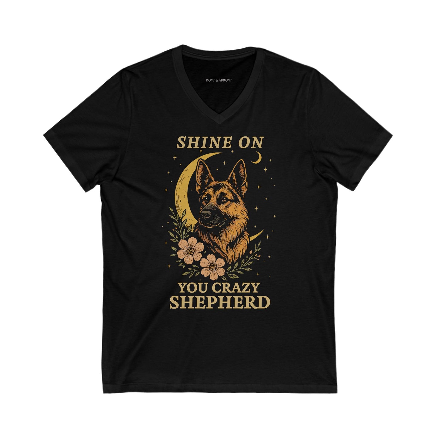 🌙 Shine On You Crazy Shepherd – Vintage Rock Vibe V-Neck Tee