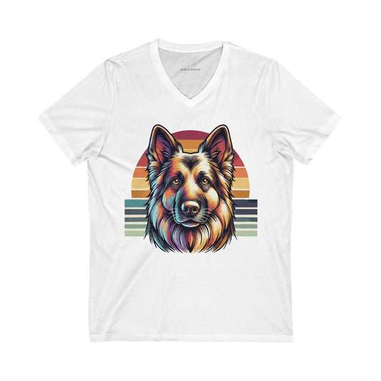 🐾 German Shepherd Retro V-Neck Tee