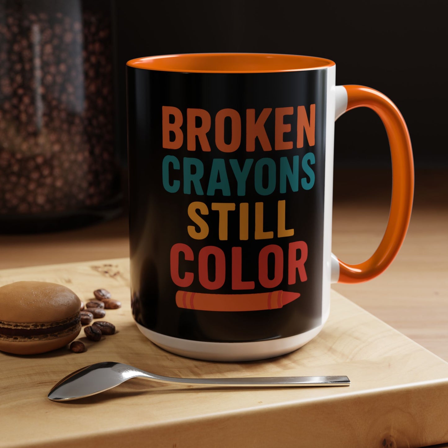 Broken Crayons Still Color - Black & Bold Accent Colors- 11oz & 15oz