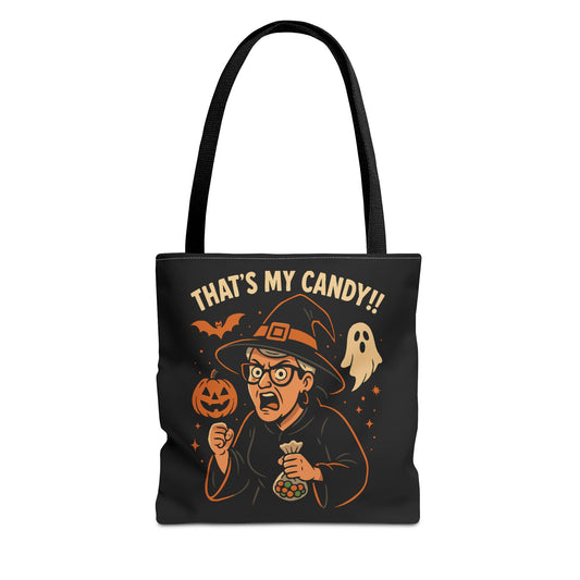 Halloween Witch Tote Bag, Trick or Treat Bag, Spooky Gift, Candy Collector Tote, Fall Shopping Bag, Funny Witch named Karen