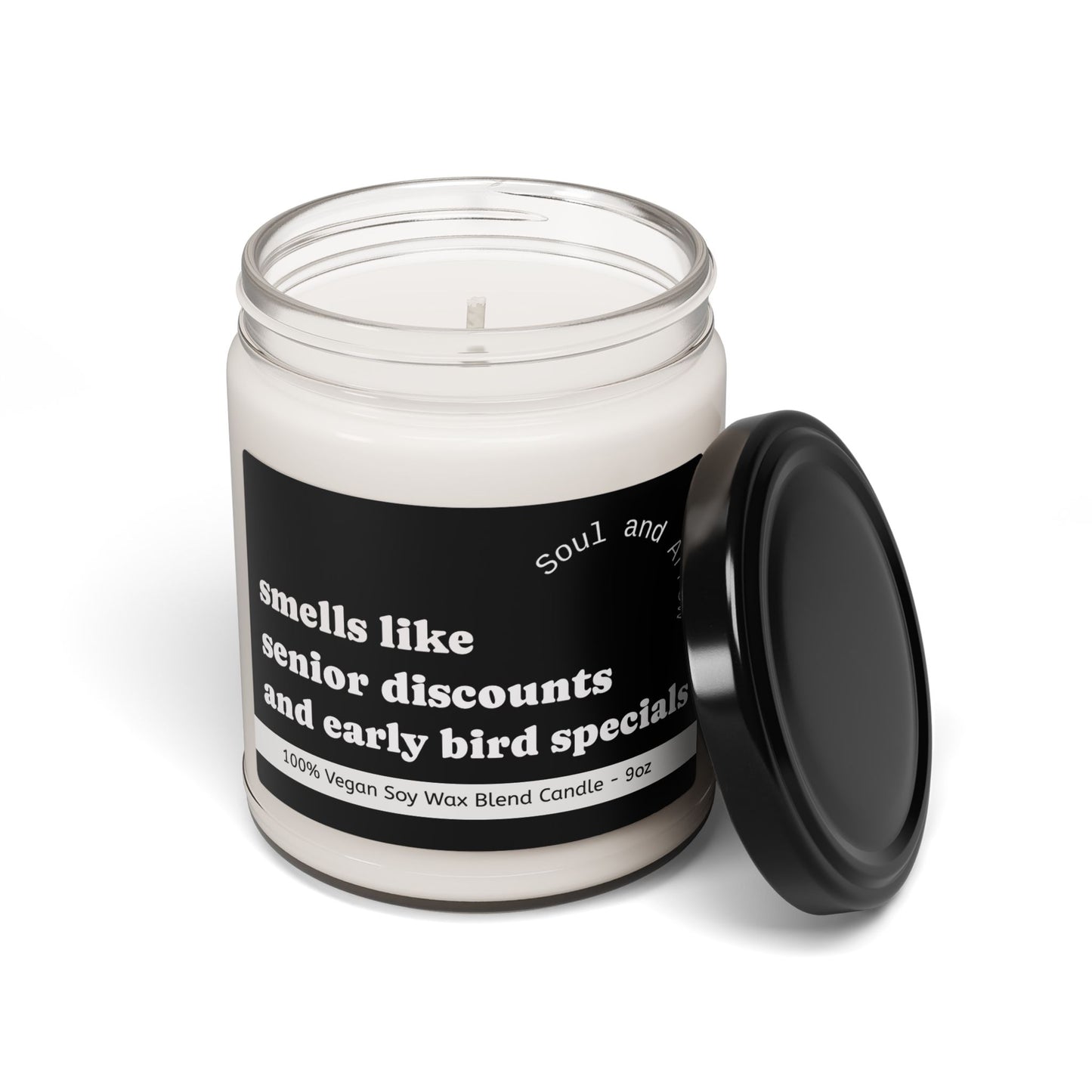 Soy Candle Gift, Funny Senior Discount Gift, Cozy Home Decor, Birthday, Milestone Celebration, Relaxation