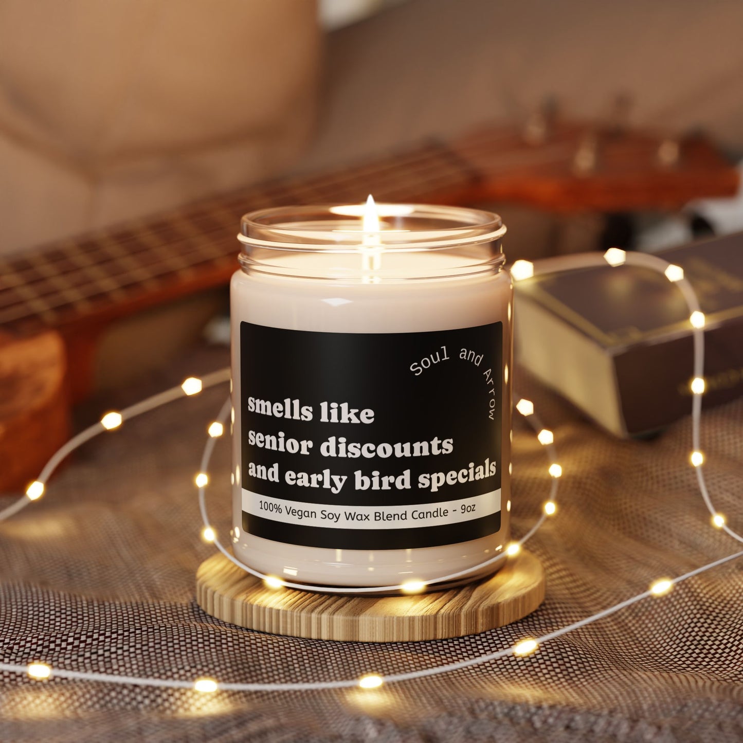Soy Candle Gift, Funny Senior Discount Gift, Cozy Home Decor, Birthday, Milestone Celebration, Relaxation