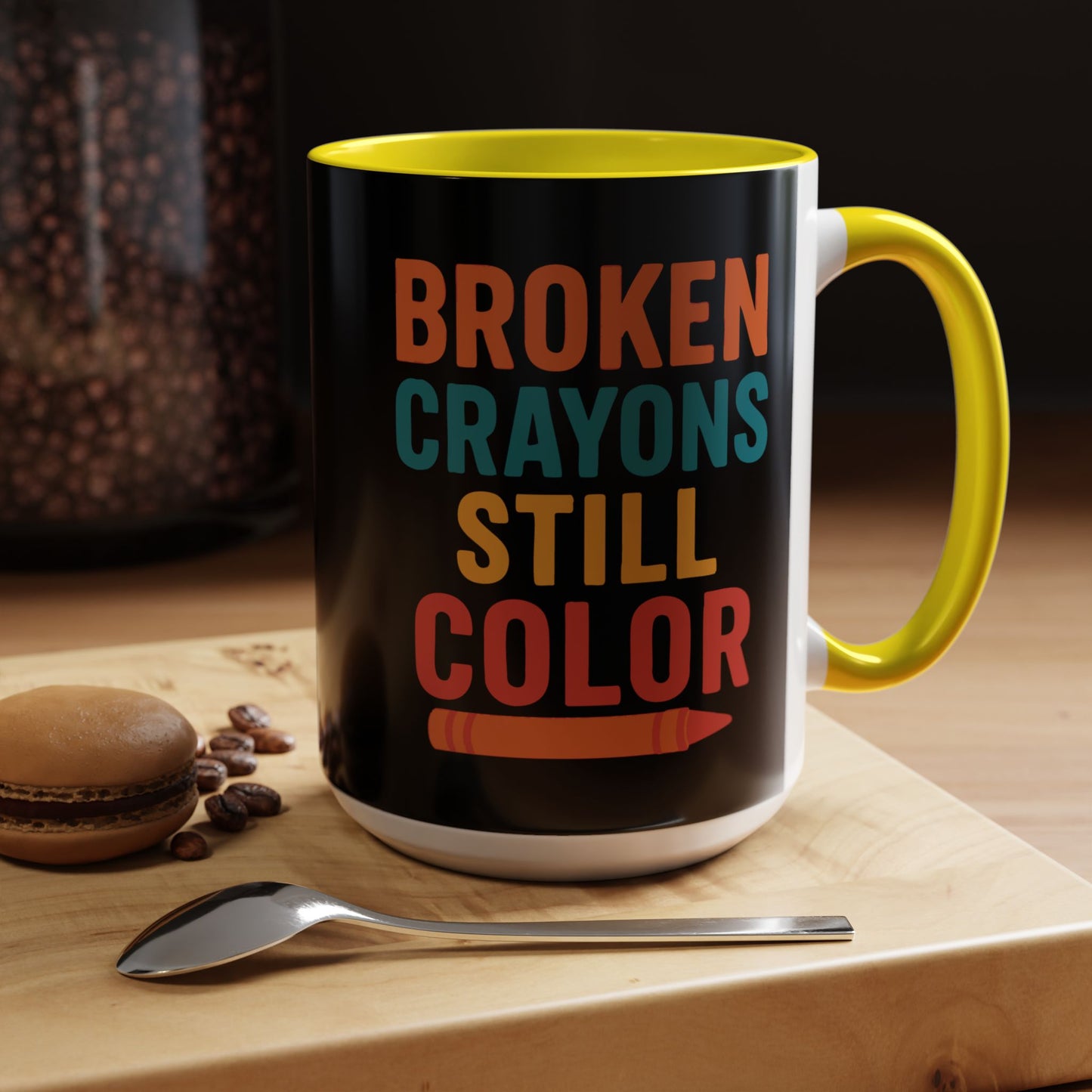 Broken Crayons Still Color - Black & Bold Accent Colors- 11oz & 15oz