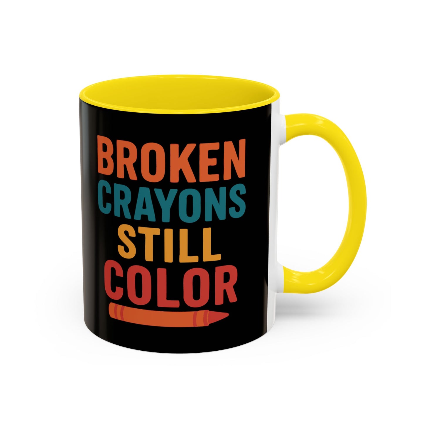 Broken Crayons Still Color - Black & Bold Accent Colors- 11oz & 15oz