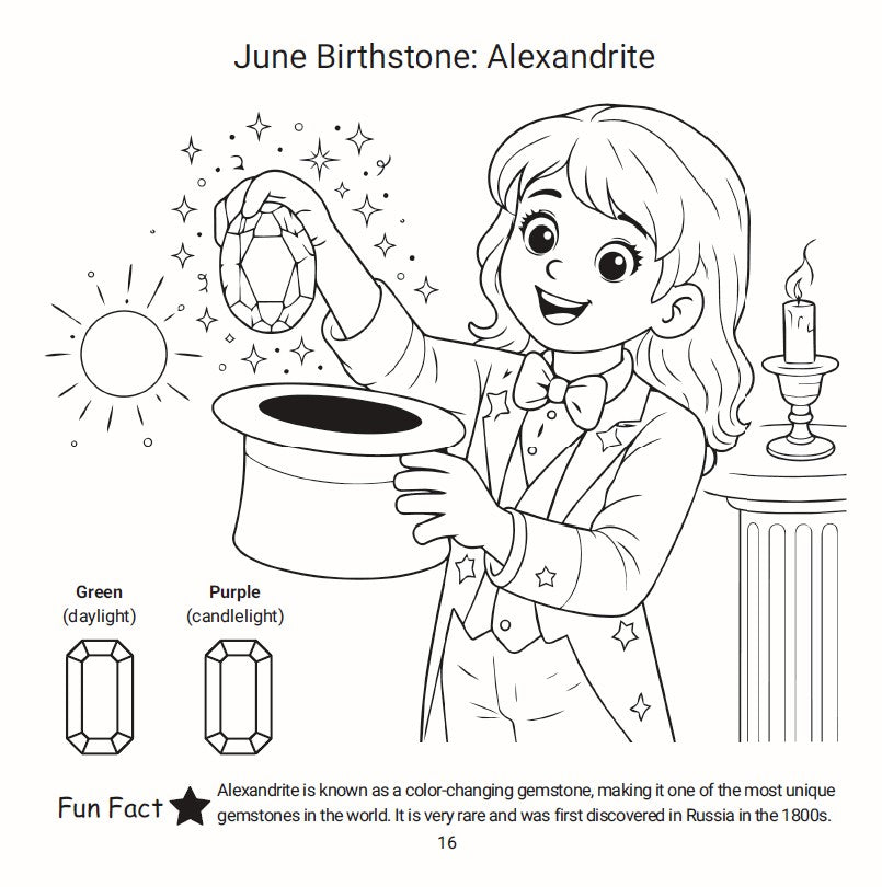 Gemma's Gemstone Adventures: A Birthstone Coloring & Learning Adventure for Kids (Ages 4–9)  •  $12.99