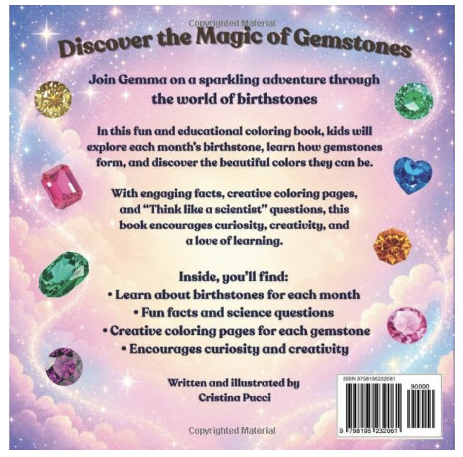 Gemma's Gemstone Adventures: A Birthstone Coloring & Learning Adventure for Kids (Ages 4–9)  •  $12.99
